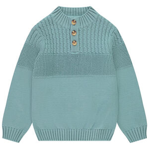 Jersey de punto con cuello alto y botones para niño  Main Jersey de punto con cuello alto y botones para niño