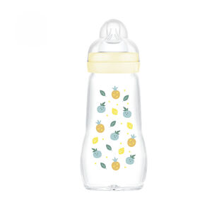 Biberón de vidrio 260 ml flujo 2 2M+ blanco 