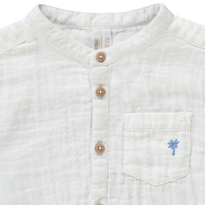 Camisa de manga corta con palmera bordada para bebé niño 