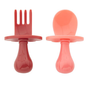 Lote de 2 cubiertos ergonómicos Montessori Yummix - Rosa 