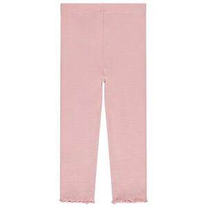 Caleçon liso de canalé con botones para bebé niña 