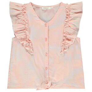 Blusa a rayas con grandes volantes para niña  Main Blusa a rayas con grandes volantes para niña