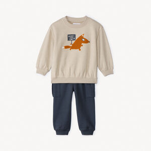 Ensemble sweat fantaisie + jogging style cargo pour bébé garçon  