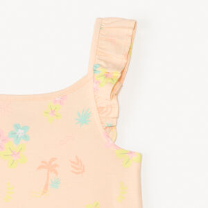 Camisa de noche con tirantes volantes y estampado fantasía para niña 