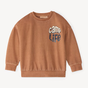 Sudadera de felpa oversize para niño con estampado divertido. 