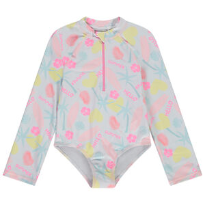 Bañador 1 pieza anti-UV estampado exótico para niña 