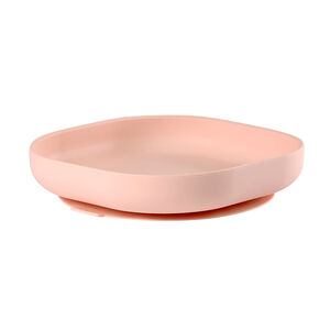 Plato de silicona con ventosa rosa 