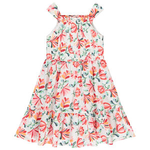 Vestido sin mangas de corte imperio con flores y acampanado para niña 