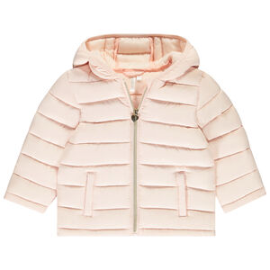 Plumífero ligero de tela acolchada lisa para niña bebé 