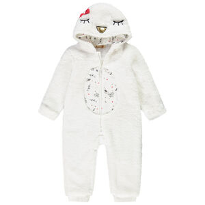 Sobrepijama en sherpa con capucha de pájaros para bebé niña Main Sobrepijama en sherpa con capucha de pájaros para bebé niña