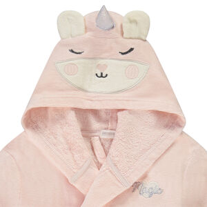 Albornoz de rizo con capucha lúdica unicornio para niña 