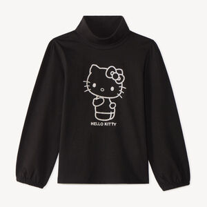 Sous pull fille à col roulé et motif Hello Kitty brillant 