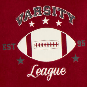 Conjunto de pijama de terciopelo con motivo rugby para niño 