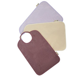 Lote de 3 baberos de toalla con cuello elástico en color violeta  Main Lote de 3 baberos de toalla con cuello elástico en color violeta
