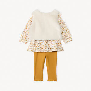 Conjunto de 3 piezas con blusa de leopardo para bebé niña. 