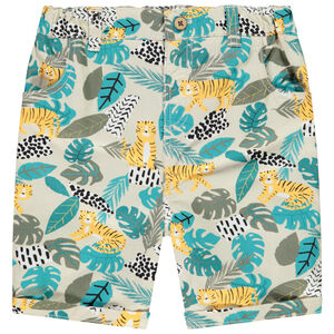 Bermuda en coton imprimé jungle pour bébé garçon 