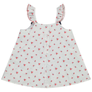 Top de tirantes con volantes estampado flores para bebé niña 
