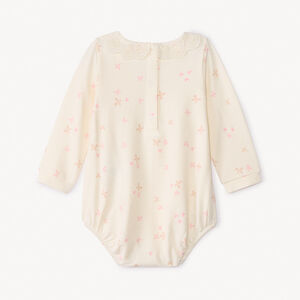 Body de manga larga con cuello claudina bordado para bebé niña 