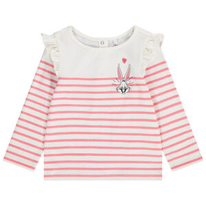 Camiseta de manga larga en jersey estilo marinero con print y bordado de Bugs Bunny para bebé niña Main Camiseta de manga larga en jersey estilo marinero con print y bordado de Bugs Bunny para bebé niña