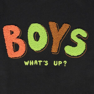 Camiseta de manga larga con parches de rizo para niño 