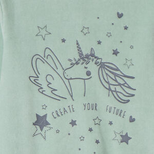 Conjunto de pijama de terciopelo estampado liso para niña 