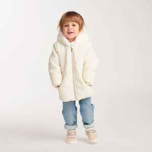 Chaqueta 2-en-1 para bebé niña con forro de sherpa desmontable. 