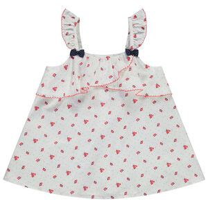 Top de tirantes con volantes estampado flores para bebé niña  Main Top de tirantes con volantes estampado flores para bebé niña