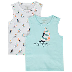 Pack de 2 camisetas sin mangas a juego para bebé niño 