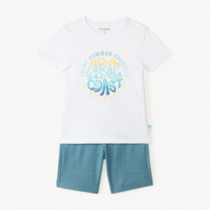 Conjunto corto de 2 piezas, camiseta y bermudas para niño. 