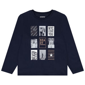 Camiseta de manga larga de jersey con estampado fantasía niño 