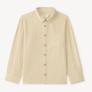 Camisa de niño de manga larga de tela a rayas. 