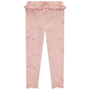 Leggings largos de punto acanalado con estampado para bebé niña 