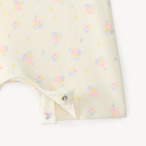 Mono corto de punto acanalado con estampado floral para bebé niña 