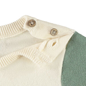 Suéter de punto jacquard tricolor para bebé niño 