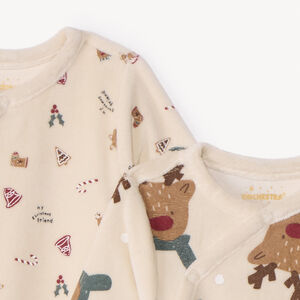 Lote de 2 peleles de Navidad de terciopelo para bebé con aperturas diferentes según la edad 