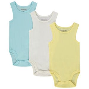 Pack de 3 bodies sin mangas lisos para bebé niño 