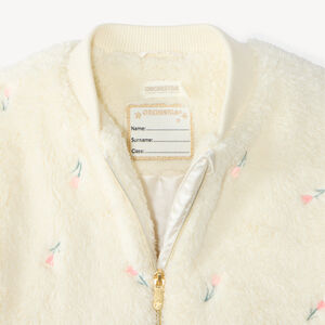 Chaqueta de sherpa bordada para niña 