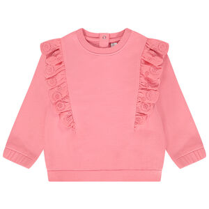 Sudadera de felpa con bordado inglés para bebé niña 