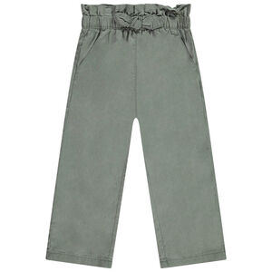 Pantalón ancho liso efecto anudado para niña 