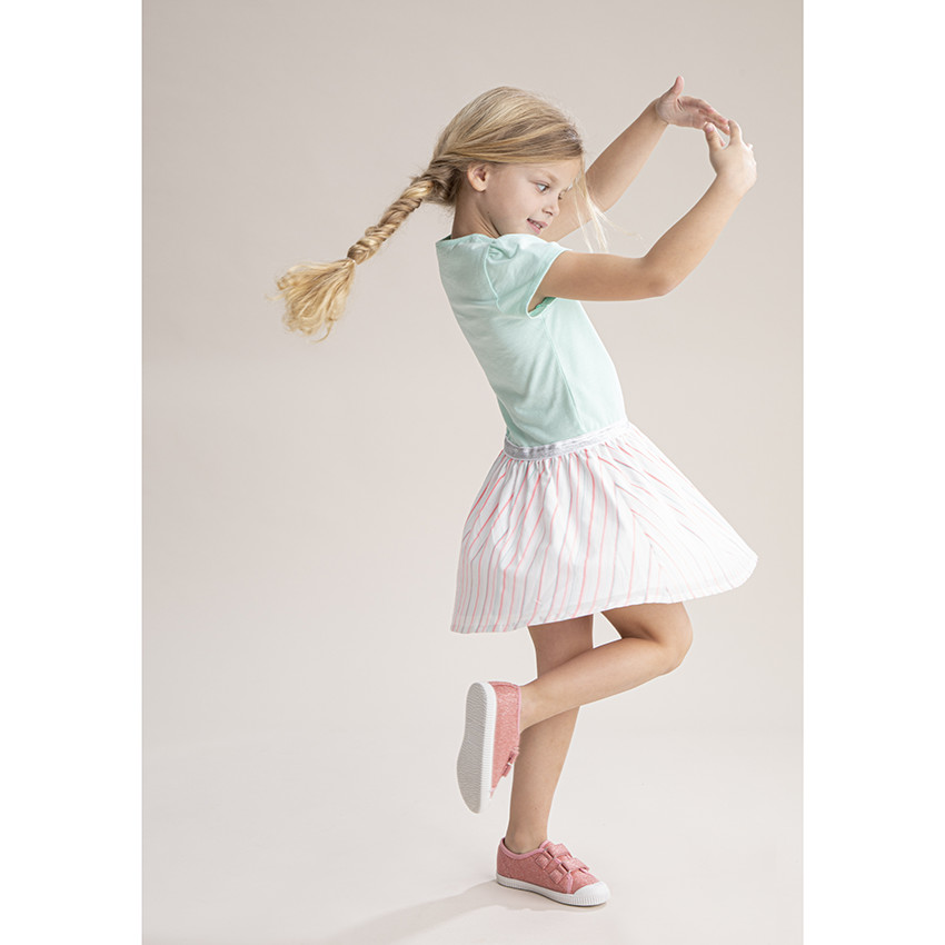 Zapatillas bajas corales de tela mezclada con hilos brillantes del 24 al 29 