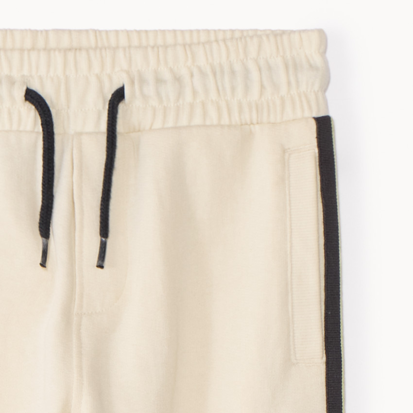 Chándal de felpa liso con rayas para niño 