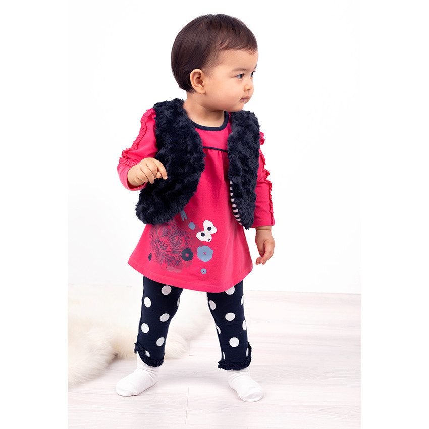 Chaleco de borreguillo con forro de rayas de punto 