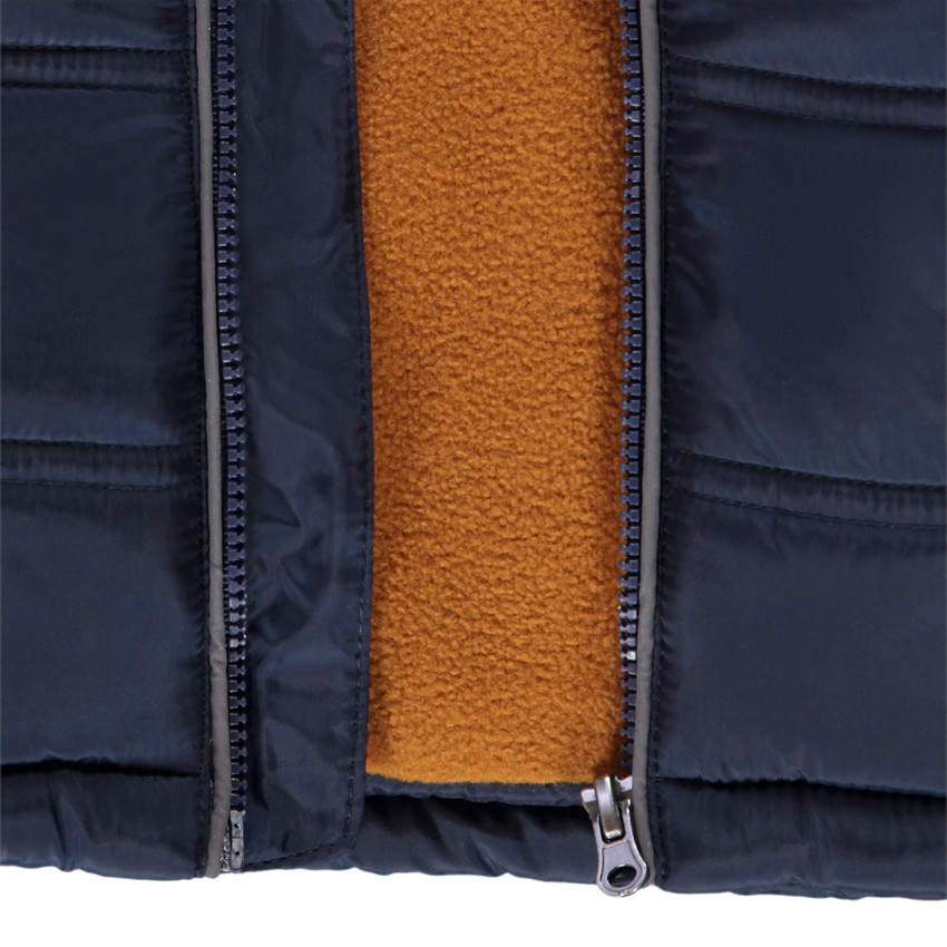 Plumífero acolchado con capucha y forro micropolar para bebé niño 