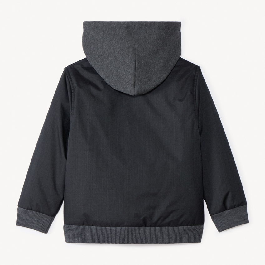 Blouson aviateur bi-matière à capuche pour garçon 