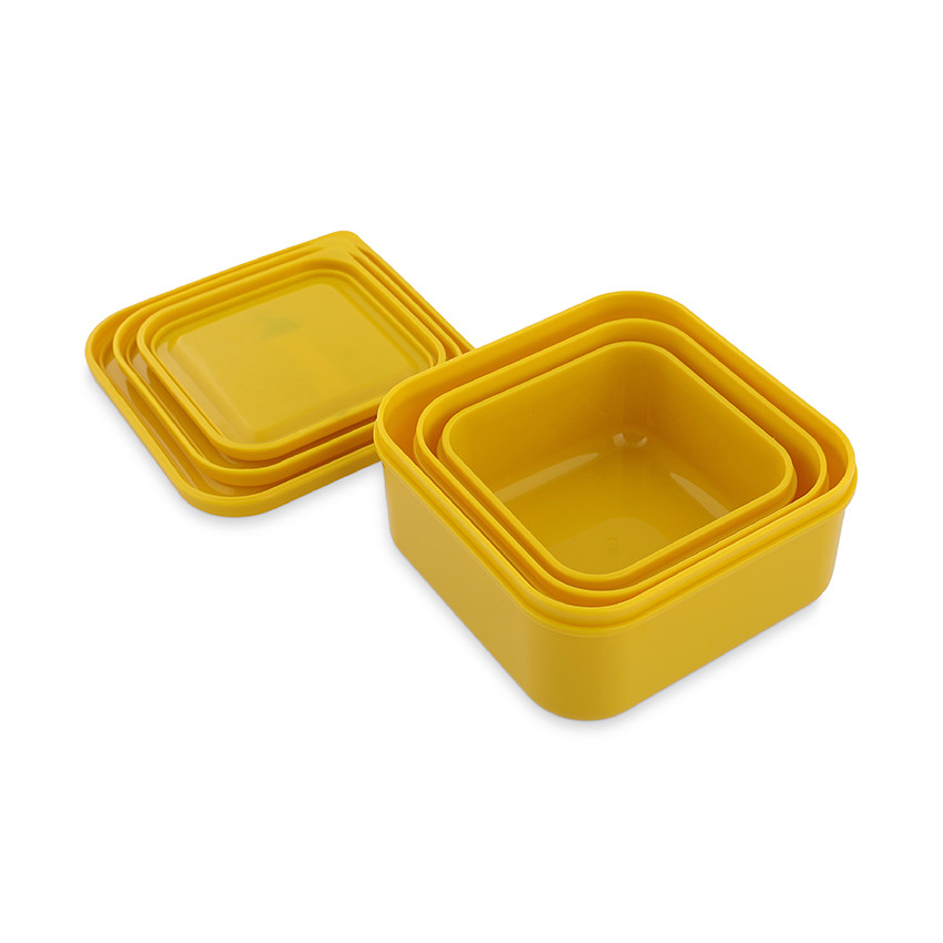 Fiambreras infantiles apilables lote de 3 Mr. Lion - amarillo 