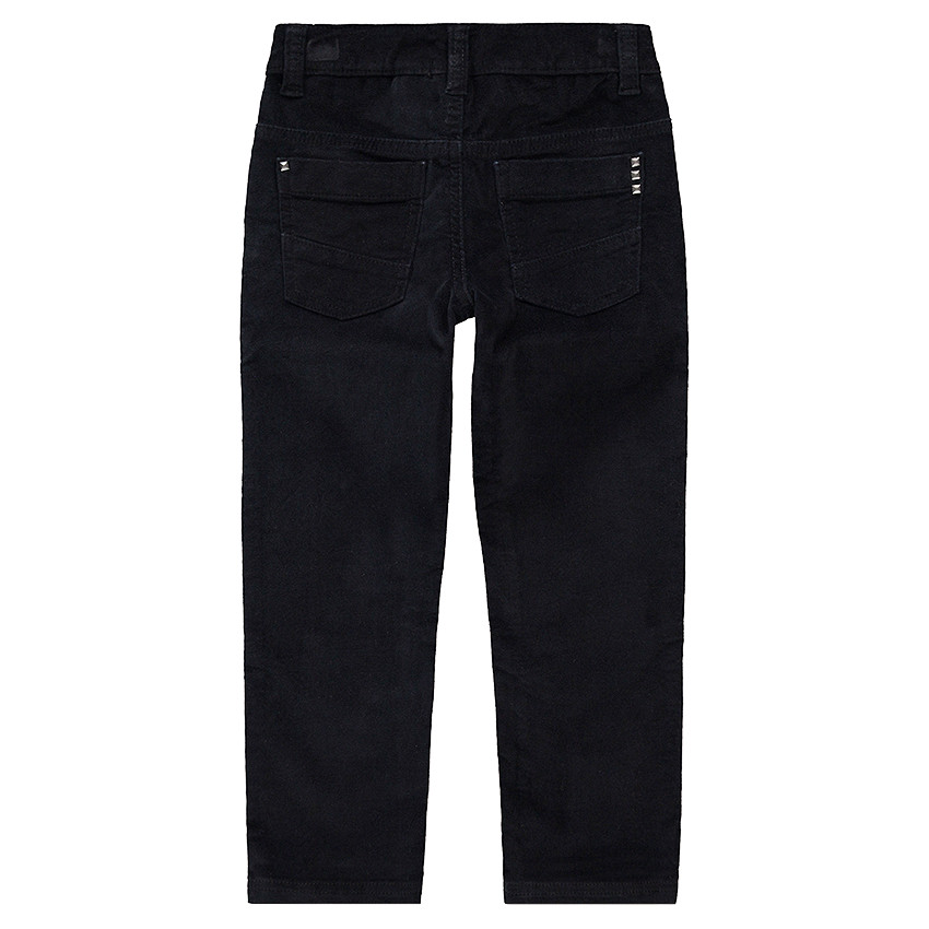 Pantalón de terciopelo con tachuelas de fantasía y efecto arrugado 