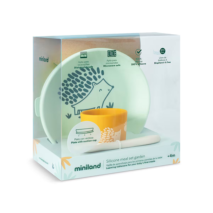 Vajilla infantil Mealset Forest - Verde y naranja 