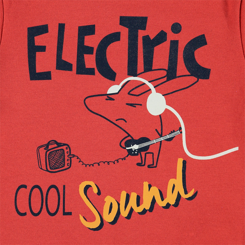 Jogging en molleton bicolore à imprimé fantaisie  