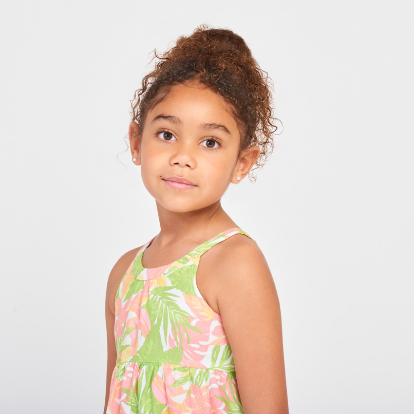 Vestido largo estampado exótico para niña 