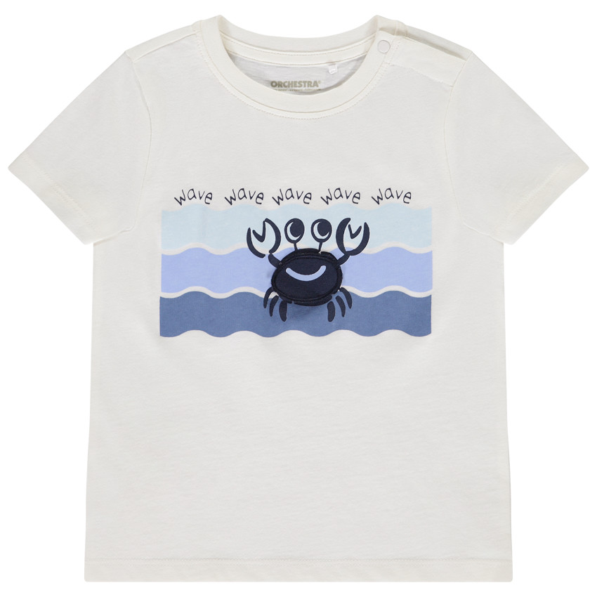 Camiseta de manga corta con solapa 3D divertida para bebé niño 